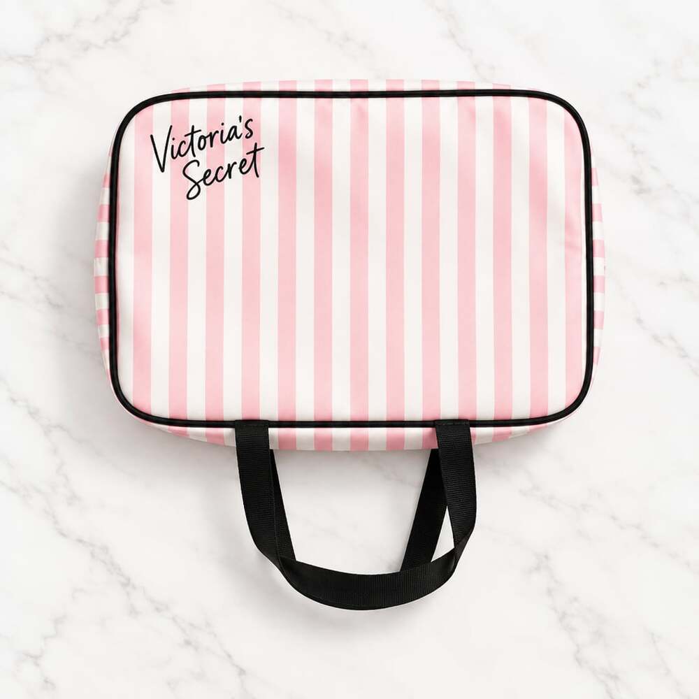 Victoria's Secret Signature Stripe Hanging Travel Toiletry Bag